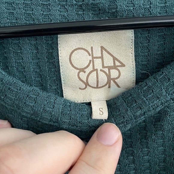 Chaser Women’s Lightweight Ribbed Sweater Size Small Green Long Sleeve Pullover - Picture 3 of 4